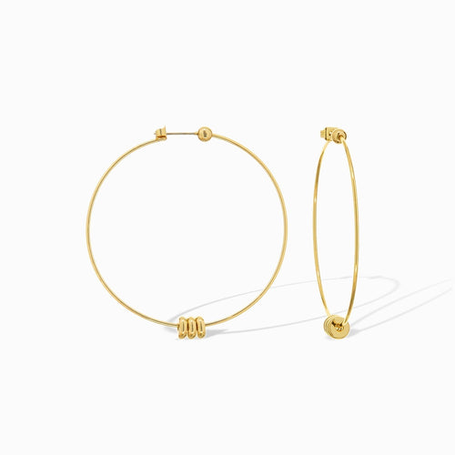 thin hoop with rondelle beads